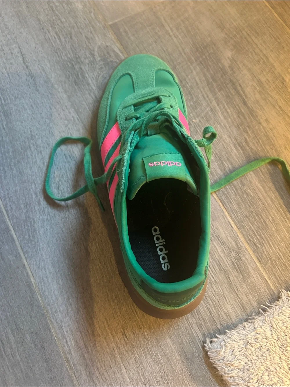 adidas Teal Sneakers with Pink Stripes - Picture 7 of 7